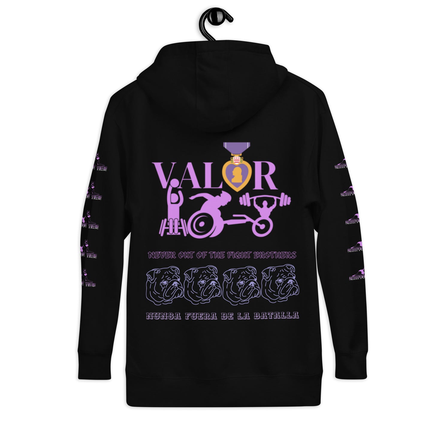 VALOR IN SACRIFICE Purple Heart Marine Veterans Tactical Hoodie | TACTICAL UNISEX ADULT HOODIE | TRAINING HOODIE | GYM HOODIE | VET HOODIE